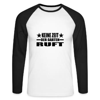 Garten - Unisex Baseballshirt langarm - Weiß/Schwarz - Vorne - Nik (191cm)