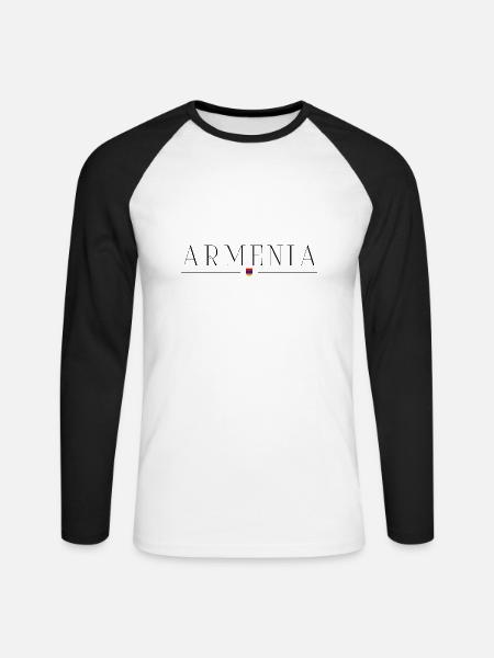 Ich liebe Armenien - Unisex Baseballshirt langarm - Weiß/Schwarz