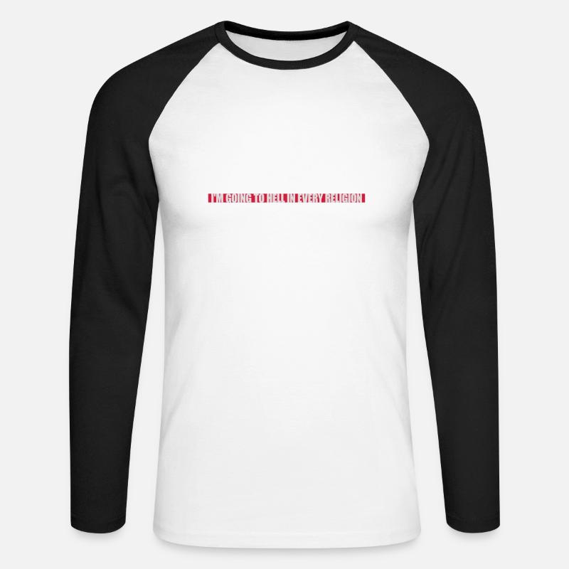 im going to hell - Unisex Baseballshirt langarm - Weiß/Schwarz