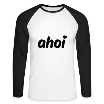 Ahoi heart ahoy heart - Unisex Long Sleeve Baseball T-Shirt - white/black - Front - Nik (191cm)