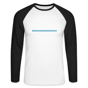 speak lyrics and sarcasm - Unisex Baseballshirt langarm - Weiß/Schwarz - Vorne - Nik (191cm)