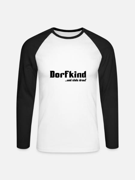 Dorfkind - Unisex Baseballshirt langarm - Weiß/Schwarz