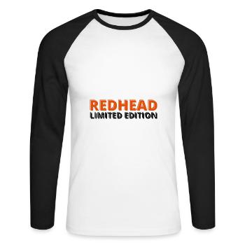Redhead Day Limited Edition rothaarig rote Haare - Unisex Baseballshirt langarm - Weiß/Schwarz - Vorne - Nik (191cm)