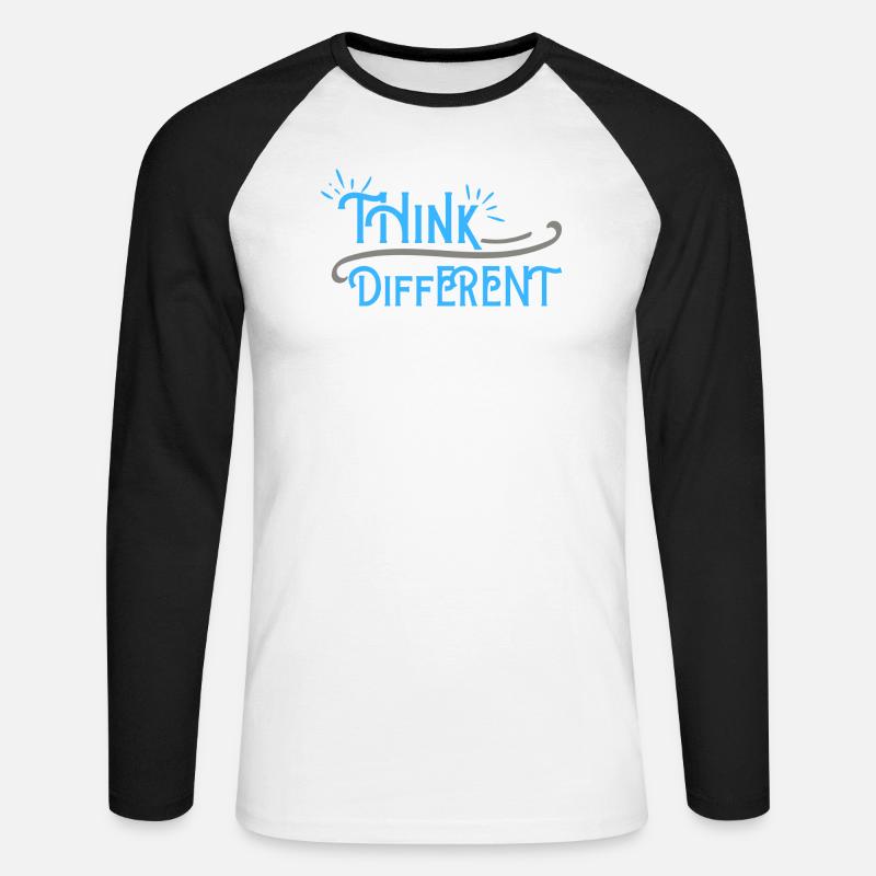 Think Differnet Blaue Grau Design - Unisex Baseballshirt langarm - Weiß/Schwarz