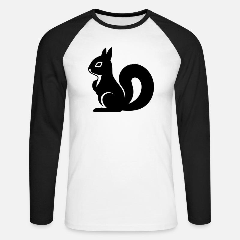 Eichhörnchen - Unisex Baseballshirt langarm - Weiß/Schwarz