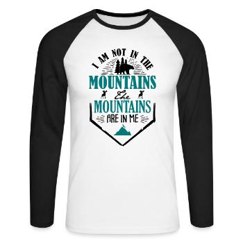 Les montagnes sont en moi - montagne - T-shirt baseball manches longues Homme - blanc/noir - Devant - Nik (191cm)