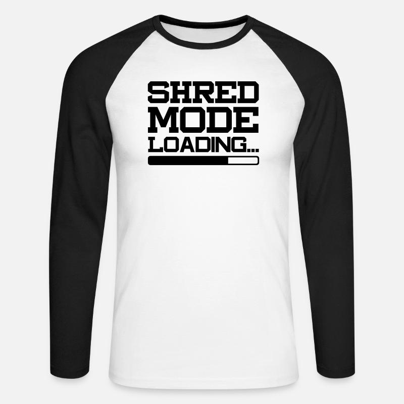 SHRED MODE LOADING - Unisex Baseballshirt langarm - Weiß/Schwarz