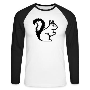 Squirrel - Unisex Long Sleeve Baseball T-Shirt - white/black - Front - Nik (191cm)