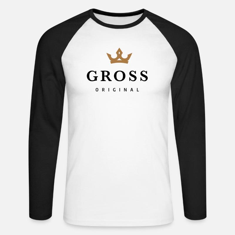Gross - Unisex Baseballshirt langarm - Weiß/Schwarz