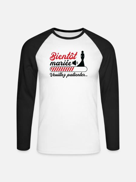 Bald heiraten Bitte warten - Unisex Baseballshirt langarm - Weiß/Schwarz