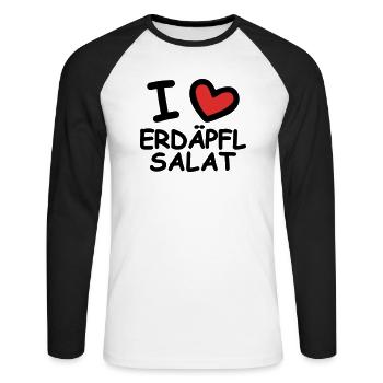 I Love Potato Salad - Unisex Long Sleeve Baseball T-Shirt - white/black - Front - Nik (191cm)