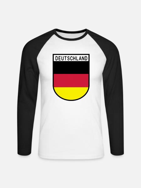 Germany coat of arms 2 - Unisex Long Sleeve Baseball T-Shirt - white/black