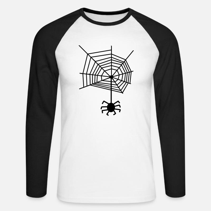 Spider web spiderweb Spider - Unisex Long Sleeve Baseball T-Shirt - white/black
