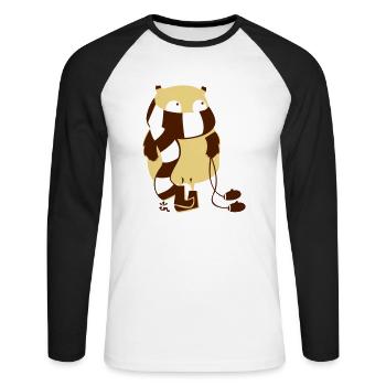 Frostii Monster - Unisex Baseballshirt langarm - Weiß/Schwarz - Vorne - Nik (191cm)
