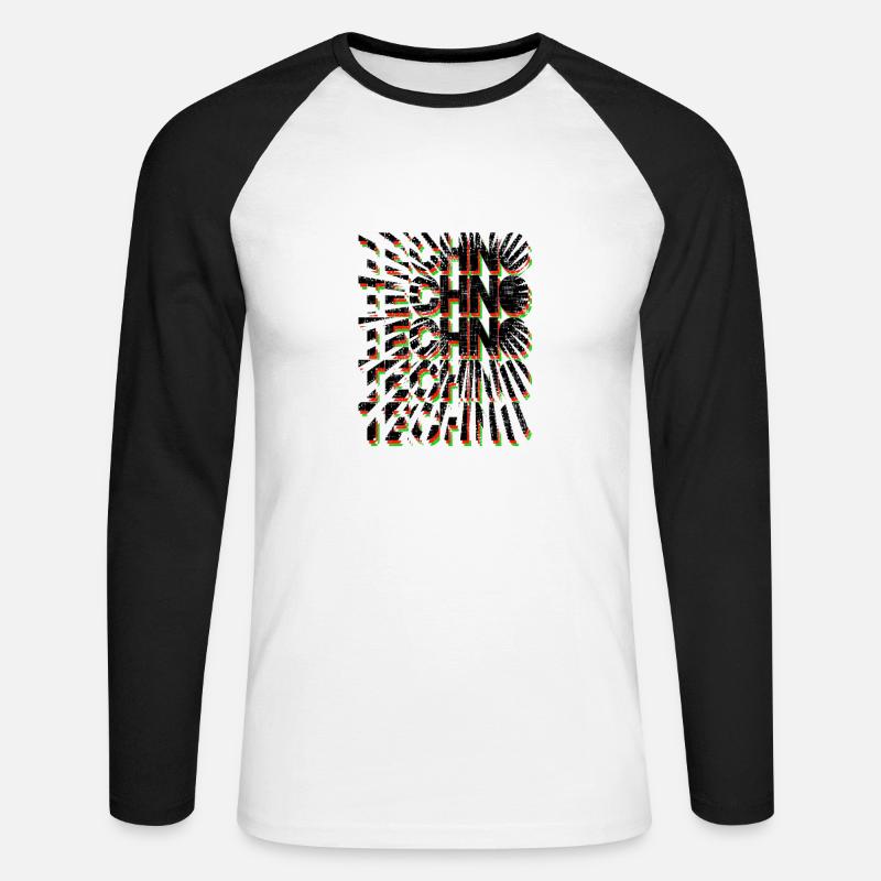 TECHNO TECHNO - Unisex Baseballshirt langarm - Weiß/Schwarz