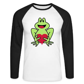 frog - Unisex Long Sleeve Baseball T-Shirt - white/black - Front - Nik (191cm)