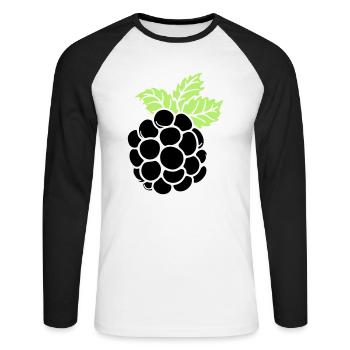 blackberry - Unisex Baseballshirt langarm - Weiß/Schwarz - Vorne - Nik (191cm)