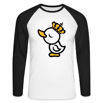 Eitel Koenig Koenigin Princesse Couronne De Chick Arrog - T-shirt baseball manches longues Homme - blanc/noir - Devant - Nik (191cm)