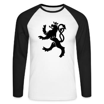 Roude Leiw - Unisex Baseballshirt langarm - Weiß/Schwarz - Vorne - Nik (191cm)