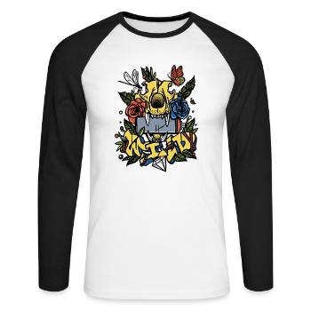 wild - T-shirt baseball manches longues Homme - blanc/noir - Devant - Nik (191cm)