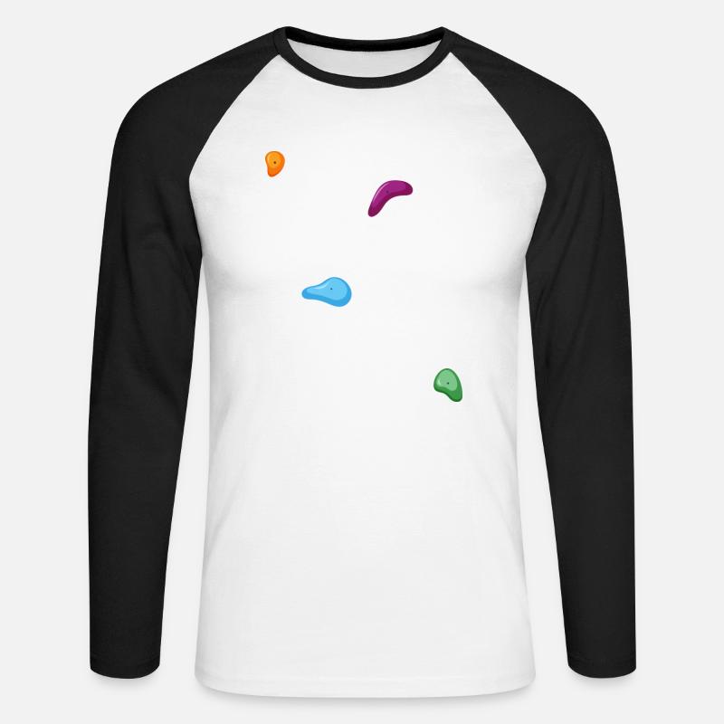 klettern bouldern boulderfelsen freiklettern - Unisex Baseballshirt langarm - Weiß/Schwarz