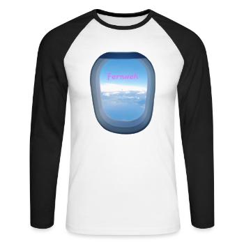 Fernweh - Unisex Baseballshirt langarm - Weiß/Schwarz - Vorne - Nik (191cm)