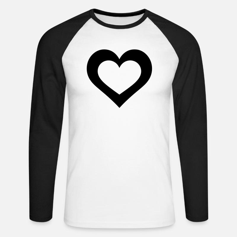 Cuore - Maglia da baseball a manica lunga da uomo - bianco/nero