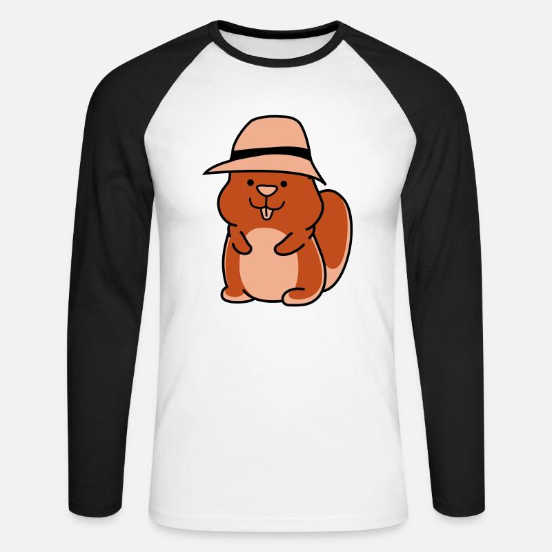 hamster funny - Unisex Baseballshirt langarm - Weiß/Schwarz