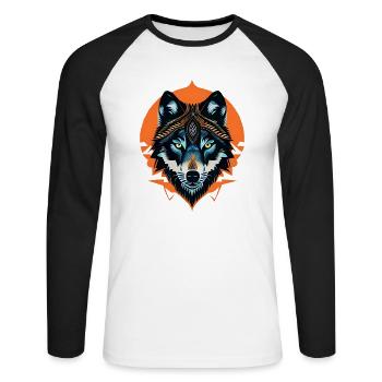 Loup - T-shirt baseball manches longues Homme - blanc/noir - Devant - Nik (191cm)