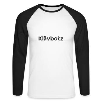 Der Klävbotz-Style: Dein neues Lieblings-Shirt - Unisex Baseballshirt langarm - Weiß/Schwarz - Vorne - Nik (191cm)