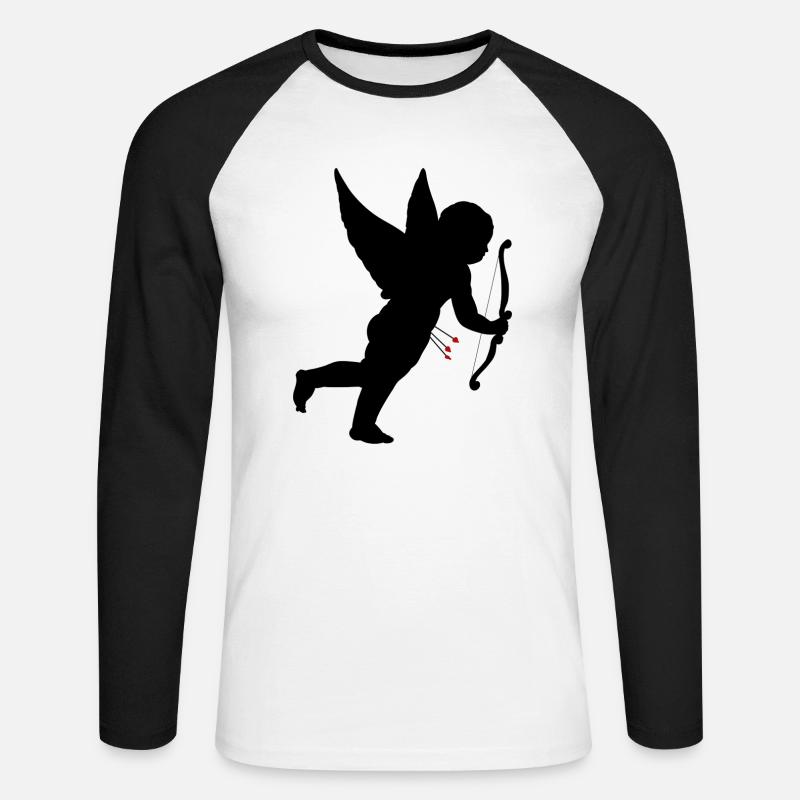 Cupido - Maglia da baseball a manica lunga da uomo - bianco/nero