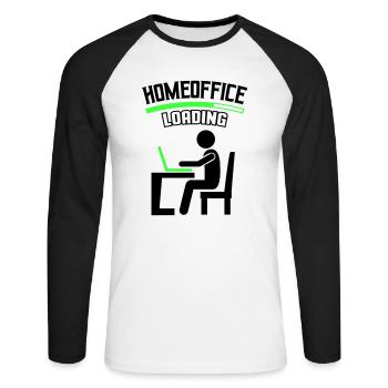 Work Office Home Office Loading - Unisex Long Sleeve Baseball T-Shirt - white/black - Front - Nik (191cm)