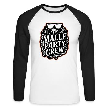 Malle Party Crew - Unisex Long Sleeve Baseball T-Shirt - white/black - Front - Nik (191cm)