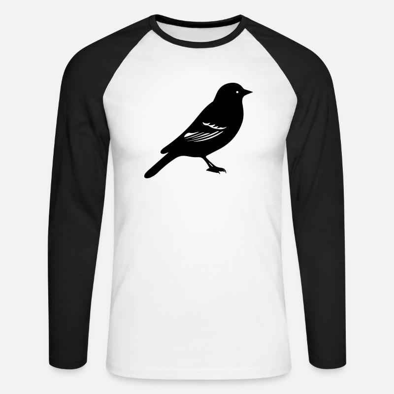 Vogel - Unisex Baseballshirt langarm - Weiß/Schwarz