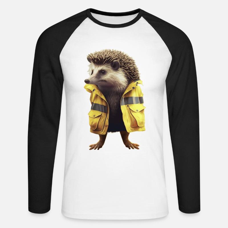 Igelsterben muss nicht sein - Unisex Baseballshirt langarm - Weiß/Schwarz