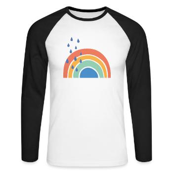 No Rain No Rainbows - Unisex Long Sleeve Baseball T-Shirt - white/black - Front - Nik (191cm)