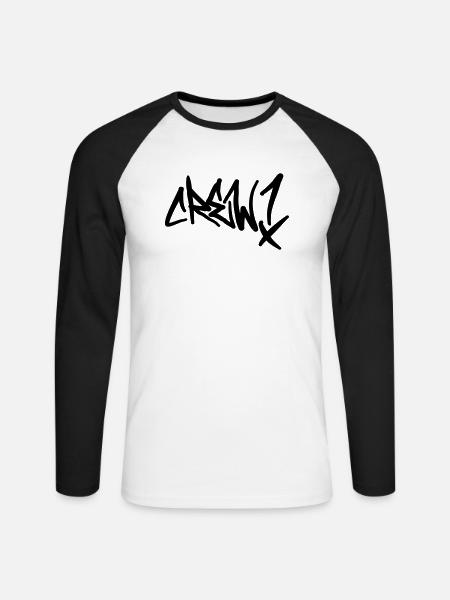 Crew Member - Unisex Baseballshirt langarm - Weiß/Schwarz