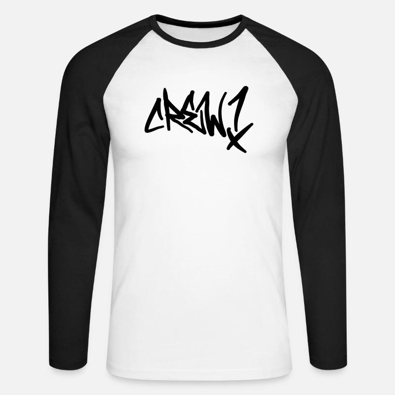 Crew Member - Unisex Baseballshirt langarm - Weiß/Schwarz