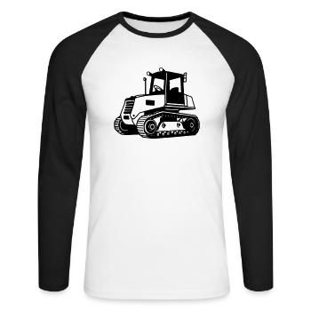 bulldozer - T-shirt baseball manches longues Homme - blanc/noir - Devant - Nik (191cm)