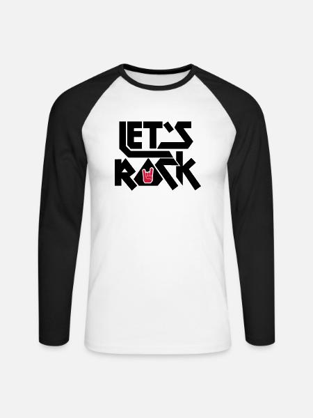 Let's Rock - Unisex Baseballshirt langarm - Weiß/Schwarz