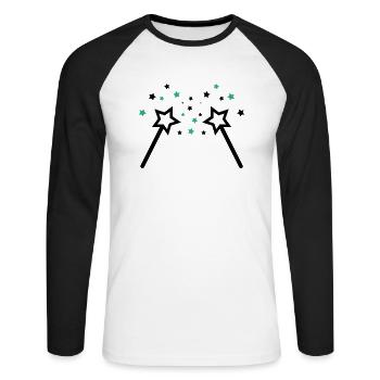 Baguette 002 - T-shirt baseball manches longues Homme - blanc/noir - Devant - Nik (191cm)