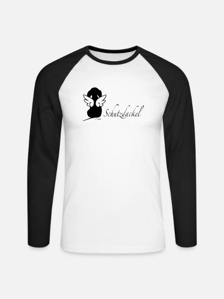 Schutzdackel grau - Unisex Baseballshirt langarm - Weiß/Schwarz