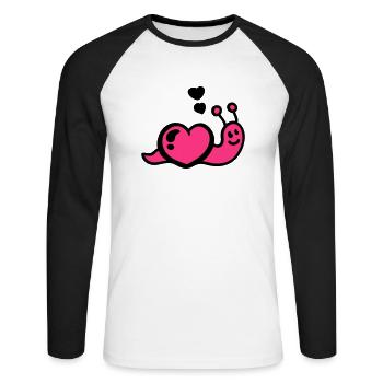 Ver du cœur - T-shirt baseball manches longues Homme - blanc/noir - Devant - Nik (191cm)