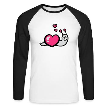 Ver du cœur 3 - T-shirt baseball manches longues Homme - blanc/noir - Devant - Nik (191cm)