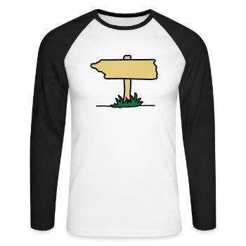 schild_3c - Unisex Long Sleeve Baseball T-Shirt - white/black - Front - Nik (191cm)