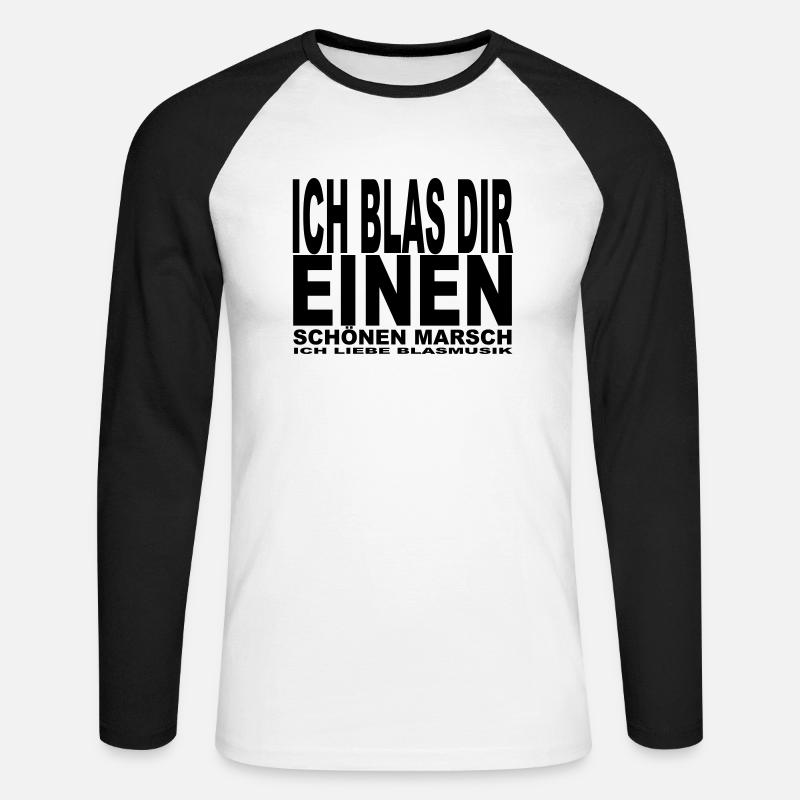 Ich blas dir einen - Unisex Baseballshirt langarm - Weiß/Schwarz