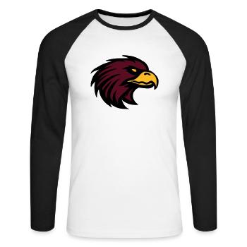 Eagle de - Unisex Baseballshirt langarm - Weiß/Schwarz - Vorne - Nik (191cm)