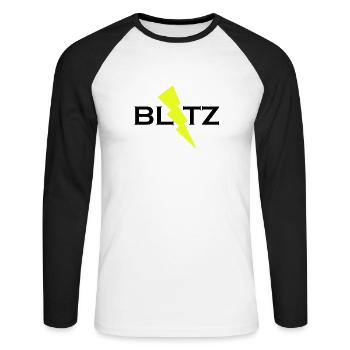 BLITZ - Unisex Baseballshirt langarm - Weiß/Schwarz - Vorne - Nik (191cm)