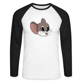 lorey.w "little mouse", girl - Unisex Long Sleeve Baseball T-Shirt - white/black - Front - Nik (191cm)