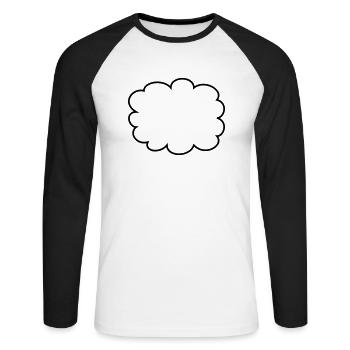 Cloud, bubble - T-shirt baseball manches longues Homme - blanc/noir - Devant - Nik (191cm)
